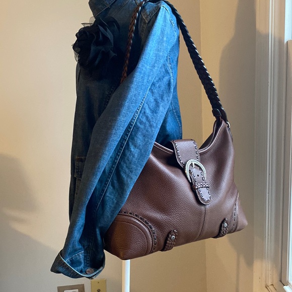 Brighton ~ Brown Leather Hobo Handbag ~ great preloved condition - Picture 2 of 16